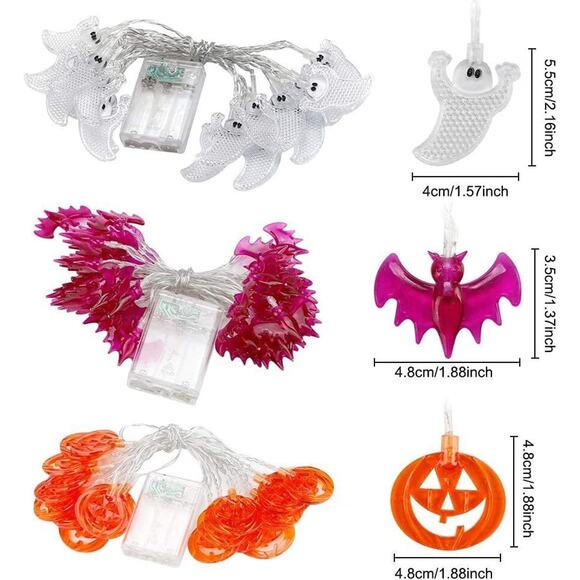 Halloween LED Light Bat Pumpkin Ghost Festival Led String Lights Decor - Picture 5 of 12